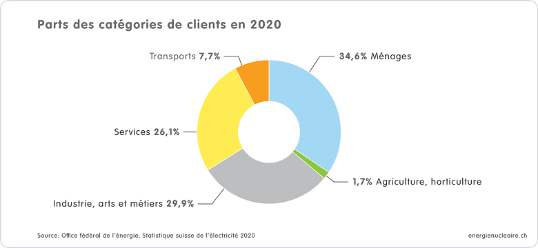 CH Stromverbrauch nach Sektoren 2020 f